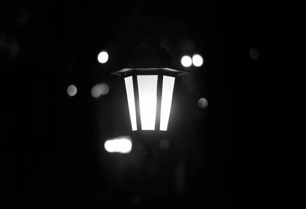 Lantern Dark Burning Lantern Dark Electric Lamp — Foto de Stock