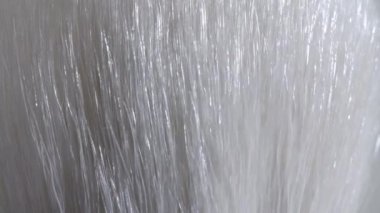 Makro makyaj fırçasının beyaz yığını. 4K.