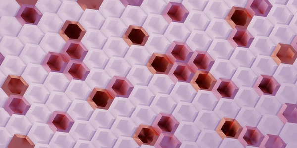 Hexagon Pixel Blocks Technology Abstract Background Modern Scene Concept Illustration — Stock Photo, Image