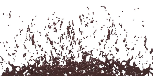 水滴チョコレートコーヒーココア3Dイラストのスプラッシュ滴 — ストック写真