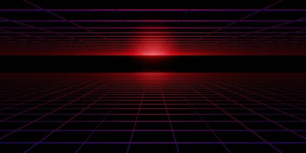 80Er Jahre Retro Futuristische Neon Abzeichen Hintergrund Illustration Premium — Stockfoto