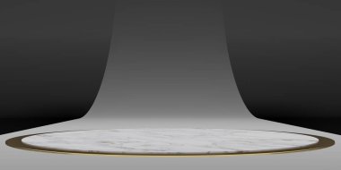 Minimalist konsept çember sahne Basit Çember Palet Karanlık ZEN Kavram Özet Temel Temel Görüntü 3d