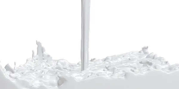 Süt Dökme Suyu Beyaz Sıvı Sıçrama Illüstrasyon — Stok fotoğraf