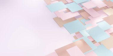 3B çizimleri yapıştırmak için soyut karelerin pastel arkaplan geometrik hiyerarşisi