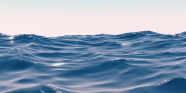 Deniz yüzeyi hava görüntüsü deniz dalgası arka planı soyut okyanus hareketi 3D illüstrasyon