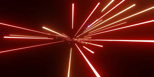 Vägen Flerfärgad Laser Ljus Zoom Neon Ljus Mörk Bakgrund Illustration — Stockfoto