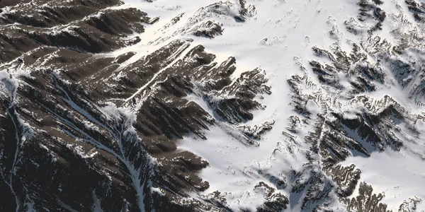 Neve Tampado Picos Montanha Vista Montanha Fundo Nuvens Céu Ilustração — Fotografia de Stock