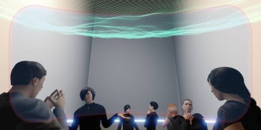 VR Kamera Sınıfları ve Metaverse Görseller Toplantılar Metaverse dünyada insanlar üç boyutlu çizimler
