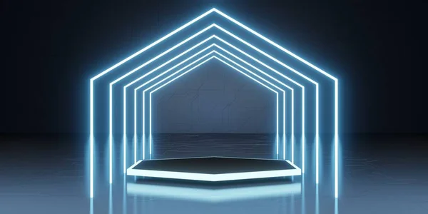 Fundo Laser Horizonte Futurista Fundo Tecnologia Pano Fundo Modern Abstract — Fotografia de Stock