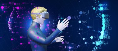 VR Gözlükleri vr kulaklık İkili Kod Bilgisayar Kodu Metaverse Bilgisayar Virüsü 3 boyutlu Resimler