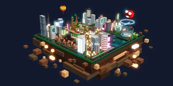Kum havuzunun Metaverse Dünyası 'ndaki Görseller Metaverse 3D çizimler dünyasında VR gözlükleri aracılığıyla kum havuzuna iniyor