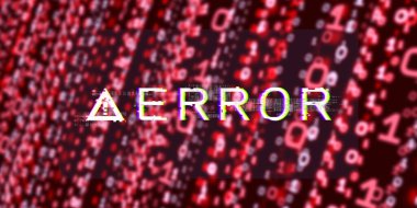 ERROR ikili kod bilgisayar virüsü ikili veri bilgisayarı dijital ikili bilgi ekranı teknolojisi 3d illüstrasyonunu hackliyor