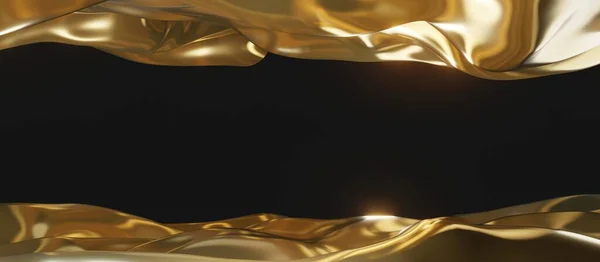 Gouden Golf Textuur Glanzend Blad Glanzend Oppervlak Luxe Achtergrond Illustratie — Stockfoto