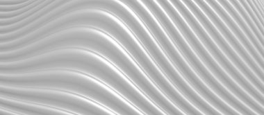 beyaz plastik dalga paralel çizgiler arkaplan dalgası eğri bir 3d illüstrasyon