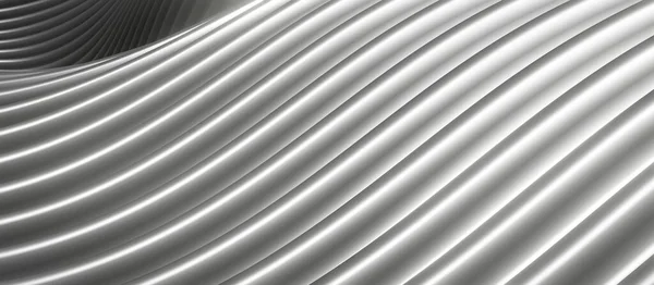 Beyaz Plastik Dalga Paralel Çizgiler Arkaplan Dalgası Eğri Bir Illüstrasyon — Stok fotoğraf