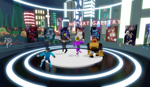 NFT on the sandbox NFTProjects Avatars on Metaverse  and NFT Art Gallery  3D Illustrations