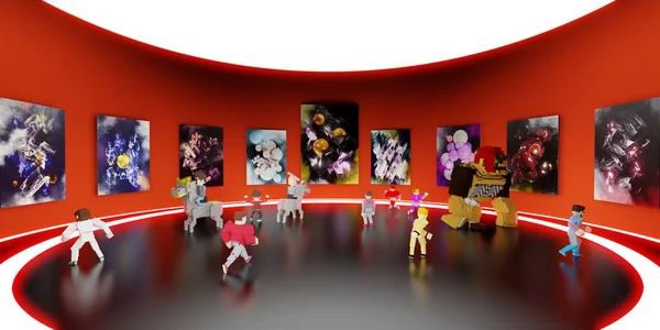 Nft Песочнице Nftprojects Avatars Metaverse Nft Art Gallery — стоковое фото