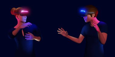 VR Glasses Events Metaverse Party Media Player Headset Entertainment Party Metaverse 3D Illustrations