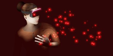 VR Glasses Events Metaverse Party Media Player Headset Entertainment Party Metaverse 3D Illustrations