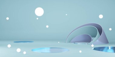 Podyum palet sahnesi ve Açık renkli 3D illüstrasyon