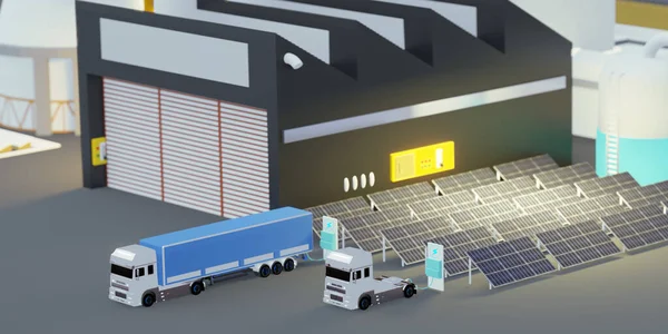 Charging Electrical System Factory Solar Energy Industrial Plant Solar Panels — Fotografia de Stock