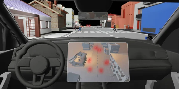 Otomatik Pilot Araba Sürücüsüz Ekran Gps Nesne Algılayıcısı Dijital Ugv — Stok fotoğraf