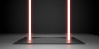 modern arka plan lazer ışığı neon ışık platformu teknolojisi 3d illüstrasyon