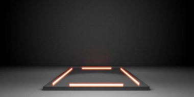 modern arka plan lazer ışığı neon ışık platformu teknolojisi 3d illüstrasyon