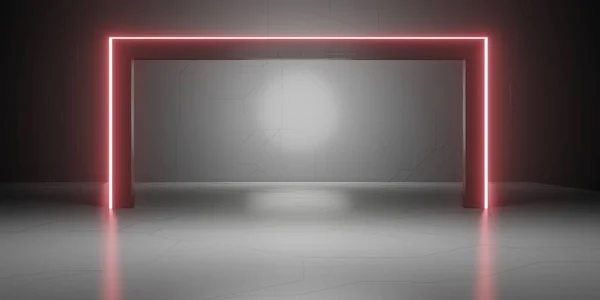 Moderne Achtergrond Laser Licht Neon Licht Platform Tech Stijl Illustratie — Stockfoto