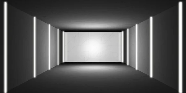 Сцена Лазерне Світло Фону Неонове Світло Сучасні Технології Стиль Платформи — стокове фото