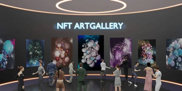 Nft Art Gallery Metaverse Avatar Nogi Nftprojekty Ilustracje — Zdjęcie stockowe