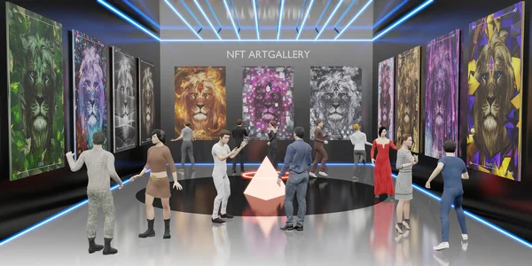 Nft Art Gallery Metaverse Avatar Legs Nftprojects Illustrationen — Stockfoto