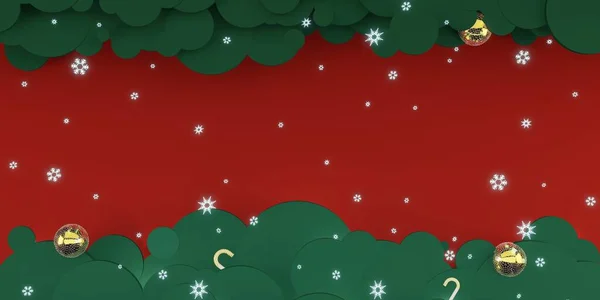 Noël Nouvelle Année Fond Flocons Neige Modèle Ciel Nuages Illustration — Photo