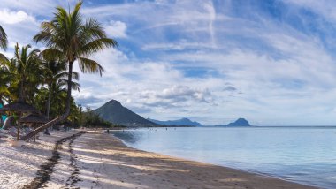 En iyi tropik plajlar. Mauritius adasındaki Flic en Flac. Yüksek kalite fotoğraf