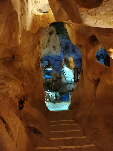 Cala Del Moral España Abril 2021 Vista Cueva Del Tesoro — Foto de Stock