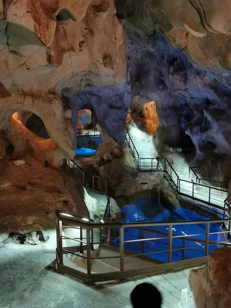 Cala Del Moral España Abril 2021 Vista Cueva Del Tesoro — Foto de Stock