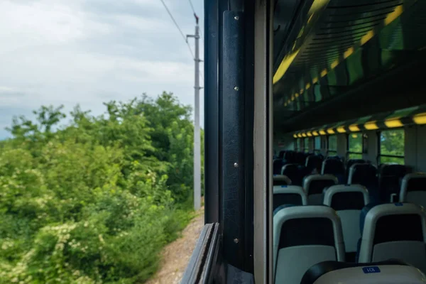Tren Penceresinden Güzel Manzara Manzarası — Stok fotoğraf