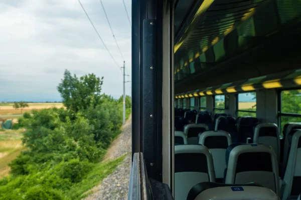 Beautiful Landscape View Train Window — Stockfoto