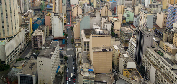 Aerial view of Sao Paulo downtown Skyline;
