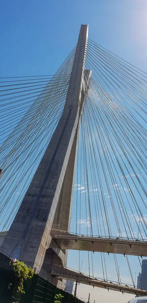 View Cable Stayed Bridge Marginal Pinheiros Sao Paulo — Fotografia de Stock