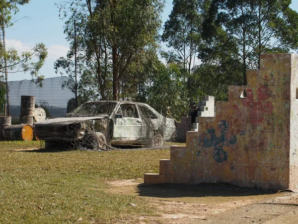 View Paintball Combat Field — Zdjęcie stockowe