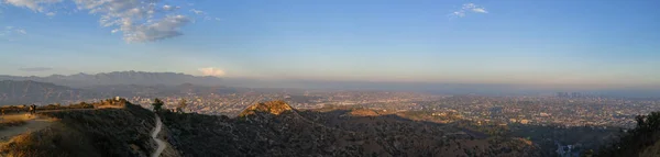 Panoramic View City Los Angeles Surrounded Mountains Φωτογραφία Αρχείου