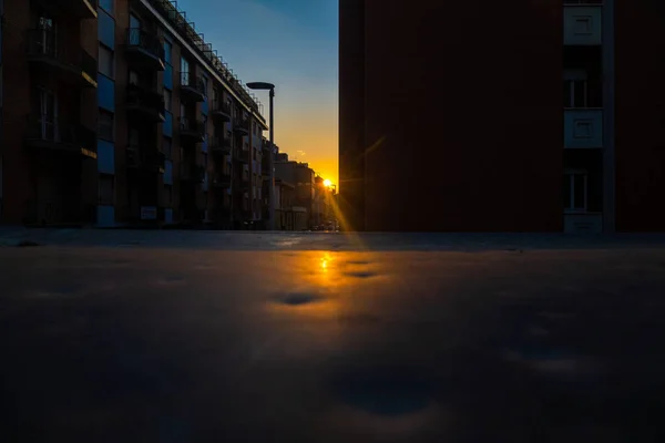 Закат Лучами Солнца Улицах Рима Италия — стоковое фото