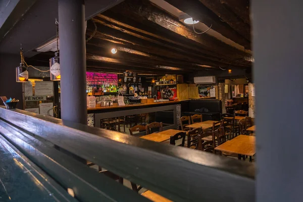 Venice Italy August 2021 Empty Bar Streets Venice Seen Window — стокове фото