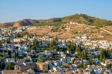 Aerial view of the city with historic center of Granada