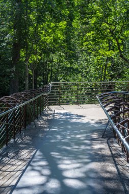 VALLDAL, NORway - 2020 Mayıs 31. Valldalen Vadisi 'ndeki Gudbrandsjuvet' teki izleme noktası, Valldal ve Trollstigen arasında..