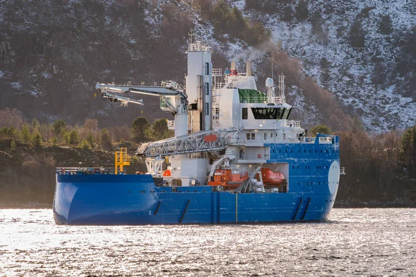 Ulsteinvik Noruega 2020 Março Navio Windfarm Viagem Testes Marítimos Dentro — Fotografia de Stock