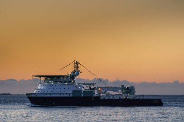 ULSTEINVIK, NORway - 2020 Şubat 07. Açık denizlerde yeni Ada Zaferi ilk yolculuğunda bayrakları üstteydi.