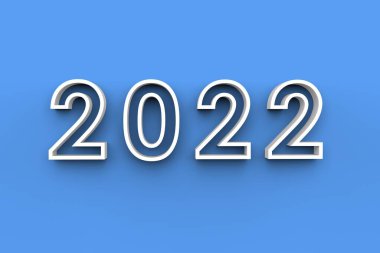 Mavi arka planda Mutlu Yıllar 2022 'nin 3D Görünümü
