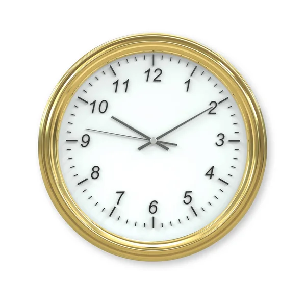 Ilustracja Zegara Ściennego Kolorze Złotym — Zdjęcie stockowe